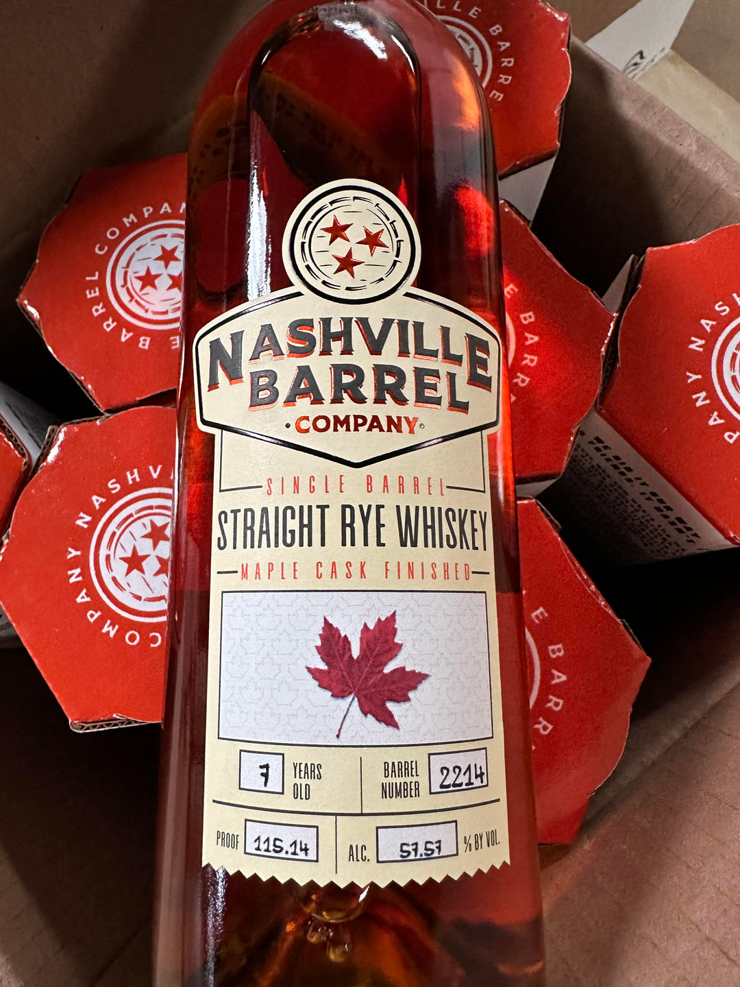 Nashville Barrel Co 7yr Single Barrel Rye - Maple Cask Finished #2214