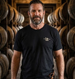 Louisville Rickhouse Whiskey Co T-Shirt - Button Logo on Back - Black
