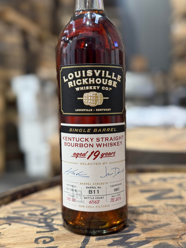 Louisville Rickhouse 19yr Single Barrel Kentucky  Bourbon - B11 - 145.00  Proof - 63 Bottle Short Barrel