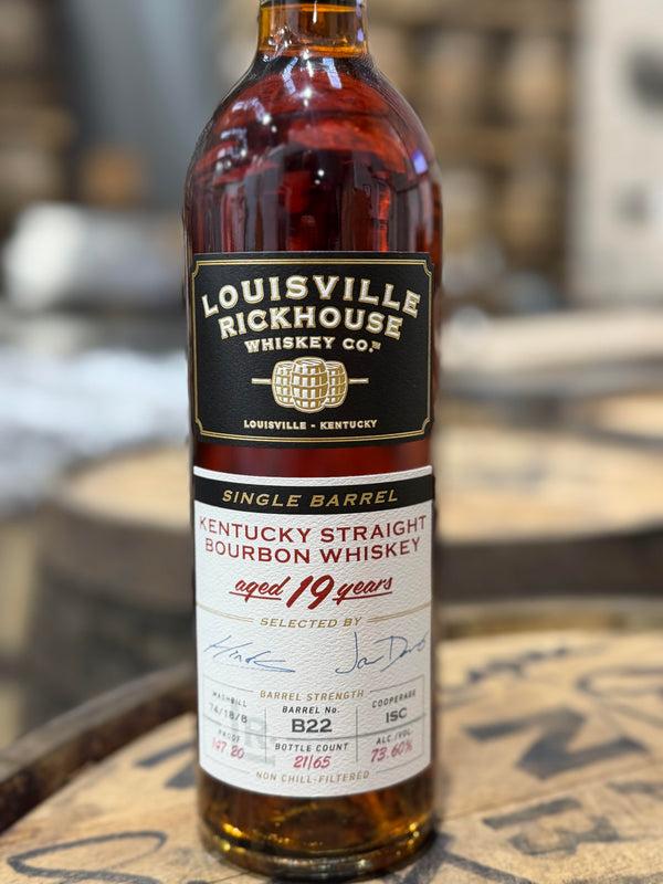 Louisville Rickhouse Whiskey Co - 19yr Single Barrel Kentucky Bourbon - #B22 - 147.20 Proof