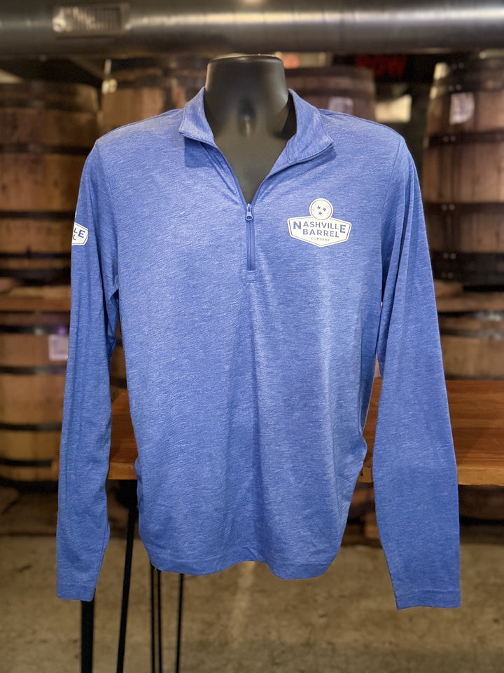 Nashville Barrel Co Quarter Zip Logo - Blue