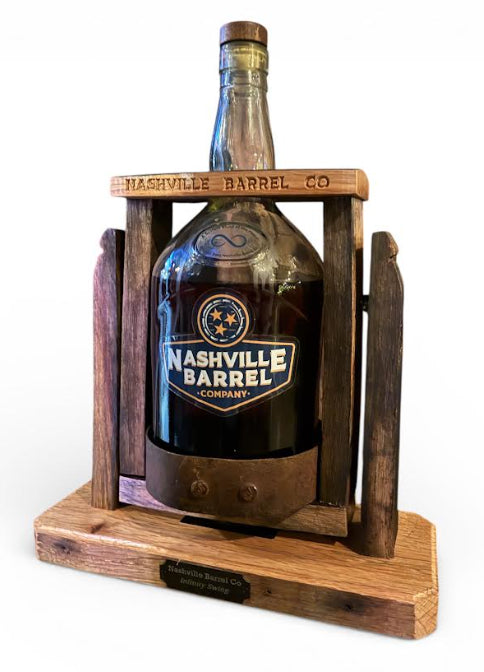 Nashville Barrel Co 3L Bottle with Wooden Cradle Swing - Empty Infinity Swing