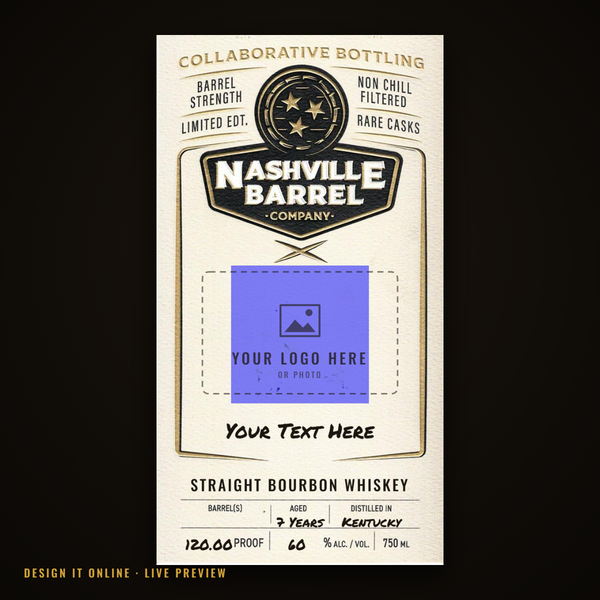 Custom Label Bottle — Your Logo on a Nashville Barrel Co Single Barrel 7yr Bourbon
