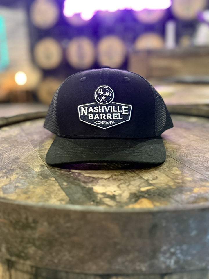 Nashville Barrel Co Black Hat with White Logo