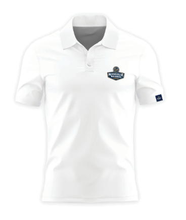Nashville Barrel Co - White Performance Golf Polo