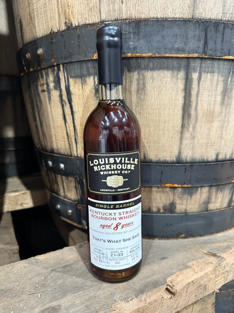Louisville Rickhouse Whiskey Co 8yr Single Barrel Kentucky Straight Bourbon - Z1-33 - 125.88 Proof "Thats What She Said"