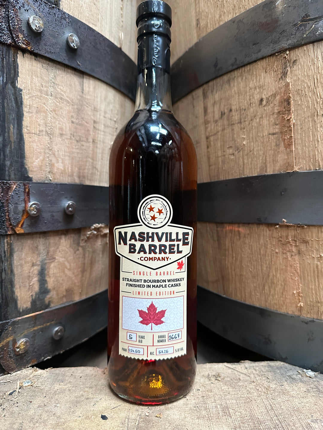 Nashville Barrel Company 5yr. Single Barrel Bourbon Finished in a Maple Barrel - #1667